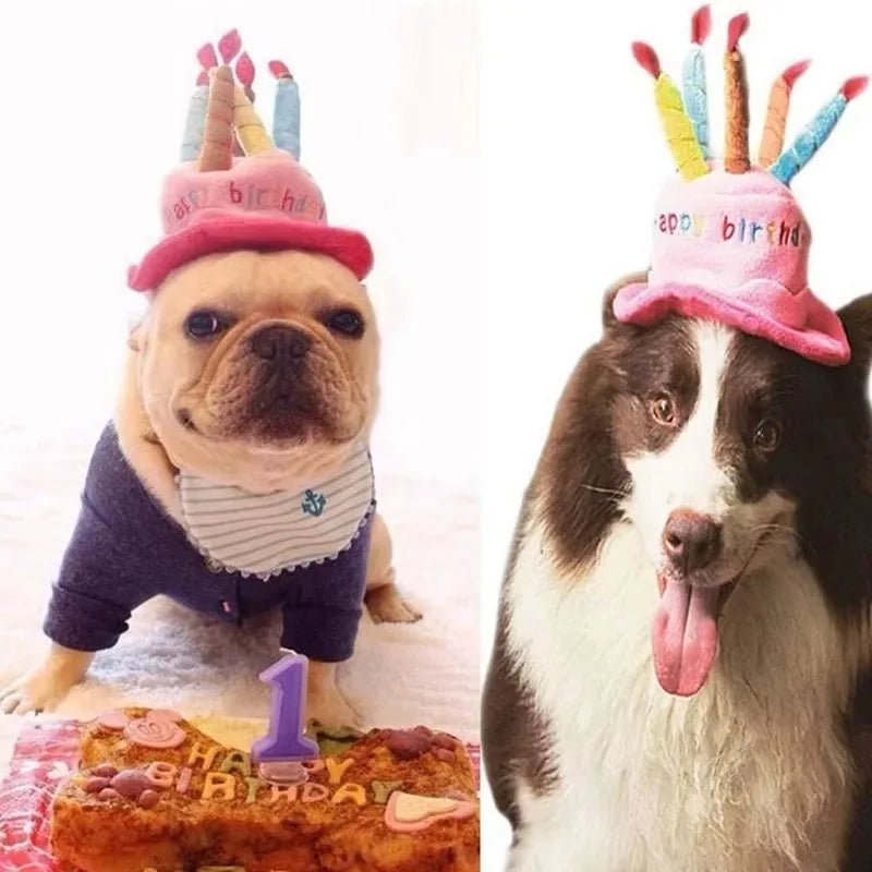 Cute Dog Birthday Toy Adorable Dog Cat Birthday Cake Hat Headwear Cap Puppy Kitten Hat Pet Gift Toys