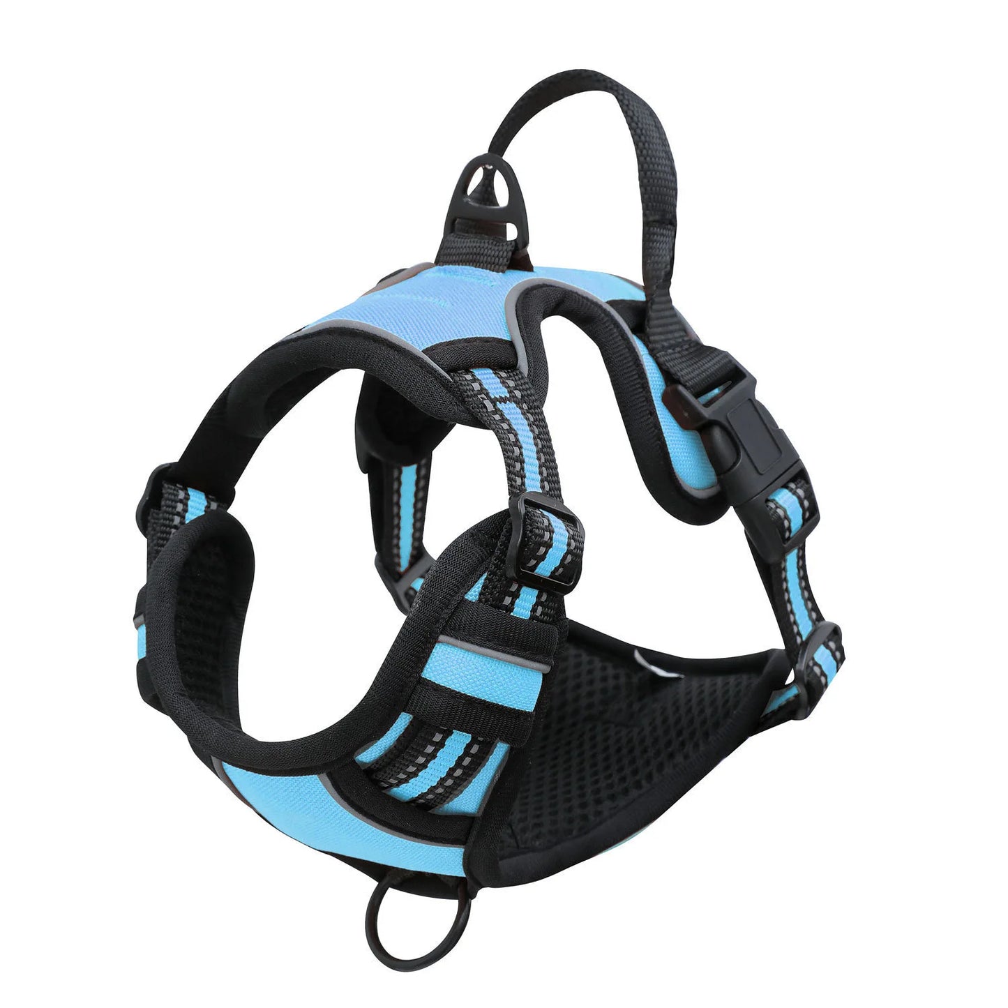 Dog Harness, No-Pull Pet Harness with 2 Leash Clips, Adjustable Soft Padded Dog Vest, Black