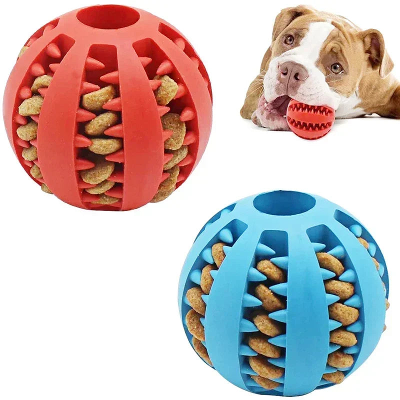 Dog Toy Ball Interactive Elasticity Puppy Chew Toy Nontoxic Bite Resistant Dog Pet Food Treat Feeder Chew Tooth Cleaning Ball