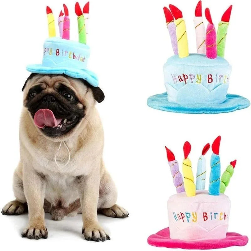 Cute Dog Birthday Toy Adorable Dog Cat Birthday Cake Hat Headwear Cap Puppy Kitten Hat Pet Gift Toys