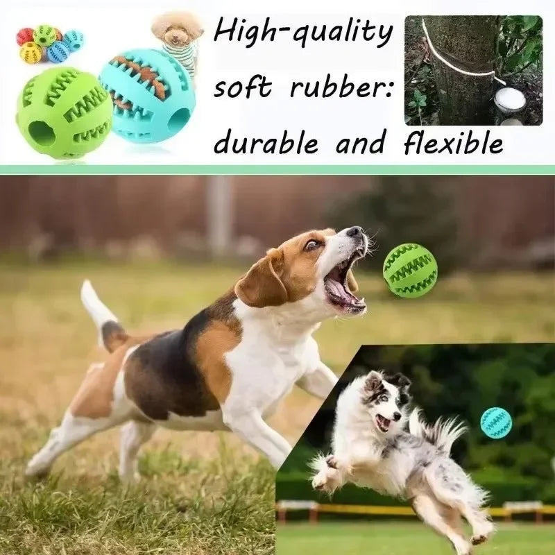 Dog Toy Ball Interactive Elasticity Puppy Chew Toy Nontoxic Bite Resistant Dog Pet Food Treat Feeder Chew Tooth Cleaning Ball